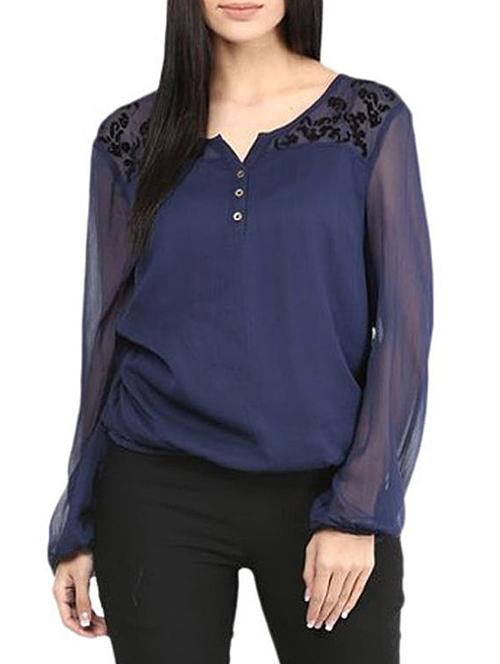 solid navy blue top - 11673477 - Standard Image - 1