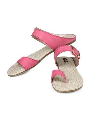 pink suede one toe sandals - 11697055 - Standard Image - 4