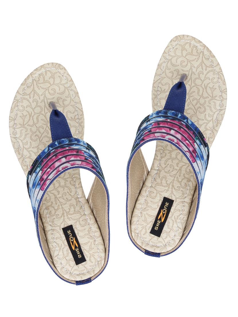 blue suede toe separator sandals - 11697056 - Zoom Image - 4