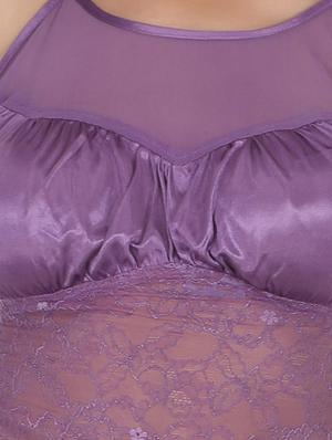 purple satin nightwear set - 11702717 - Standard Image - 4