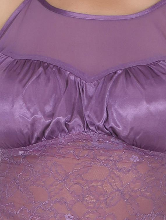purple satin nightwear set - 11702717 - Zoom Image - 4