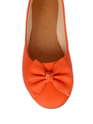 solid orange leatherette embellished ballerina - 11703542 - Standard Image - 4