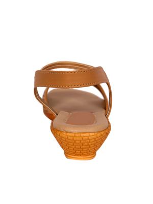 brown faux leather cutwork wedges - 11703547 - Standard Image - 4