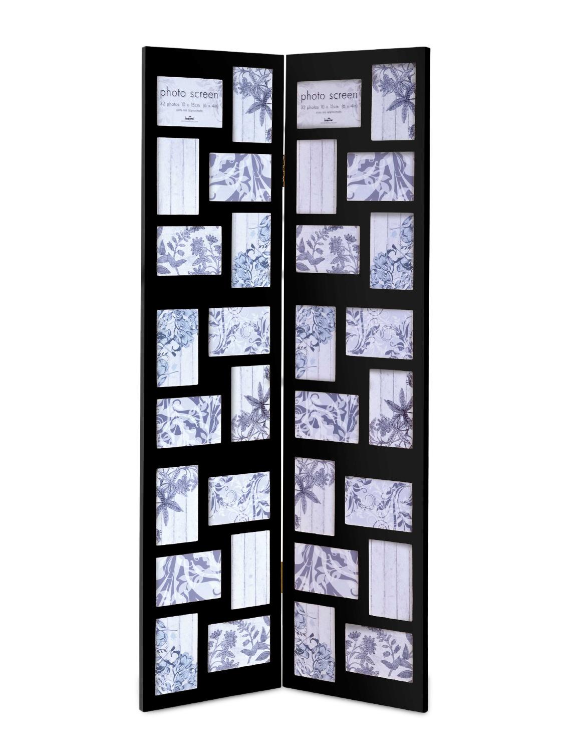 Black Plastic Photo Frame With 32 Slots - Innova By HC