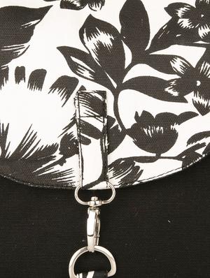 black floral printed canvas sling bag - 11734763 - Standard Image - 4