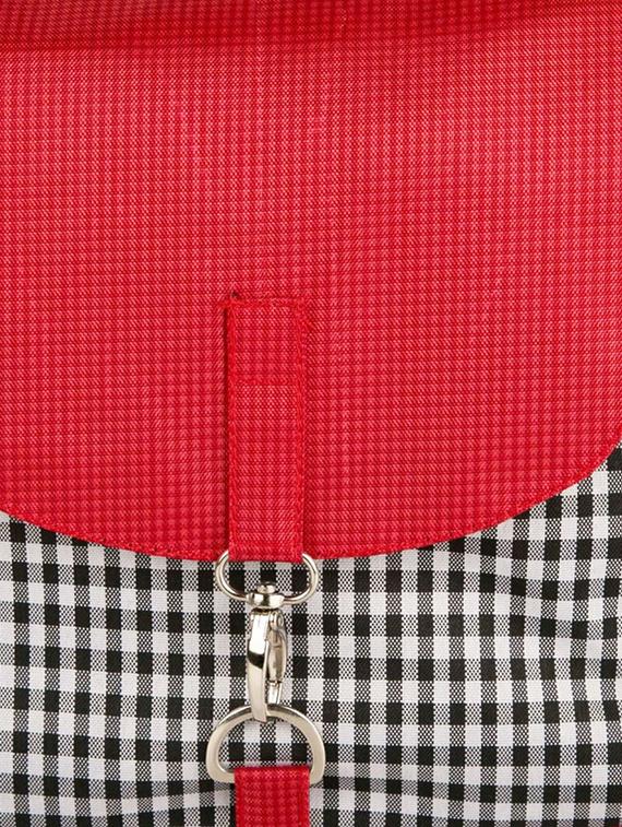 red leatherette check printed sling bag - 11734883 - Zoom Image - 4