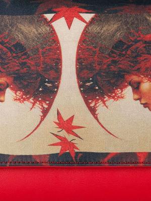 red leatherette printed clutch - 11734918 - Standard Image - 4