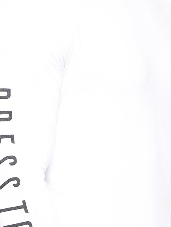 white cotton printed sleeve t-shirt - 11734959 - Zoom Image - 4