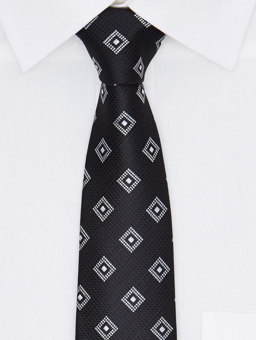 Black textured microfibre neck tie - 11740202 - Zoom Image - 4