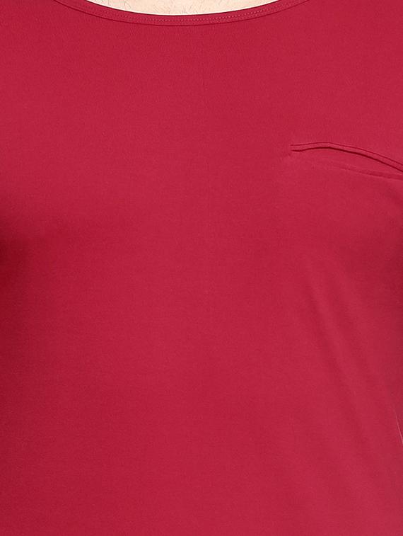 solid red cotton t-shirt - 11756289 - Zoom Image - 4