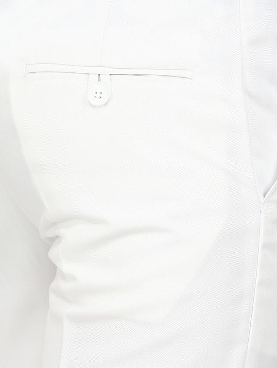 white polyester flat front trousers formal - 11764075 - Zoom Image - 4