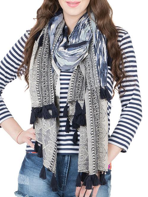 blue cotton printed scarf - 11766640 - Very Small Image - 1