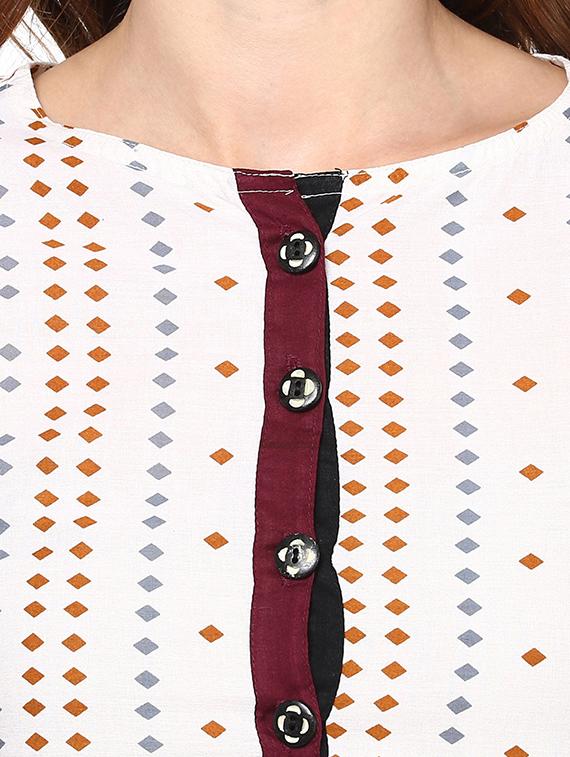 white kurta & plazzo set - 11782986 - Zoom Image - 4