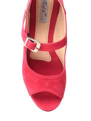 solid pink platform wedges - 11787755 - Standard Image - 4