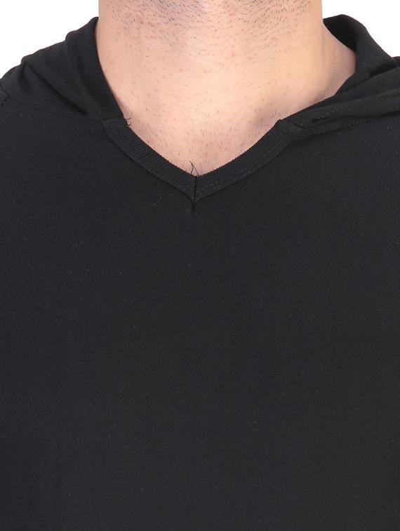black solid cotton t-shirt - 11788139 - Zoom Image - 4