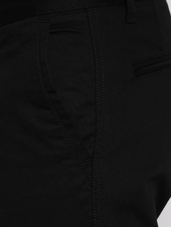 black cotton chinos casual trousers - 11789020 - Zoom Image - 4