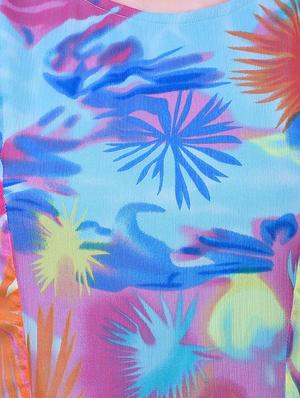 blue printed chiffon maxi dress - 11792403 - Standard Image - 4