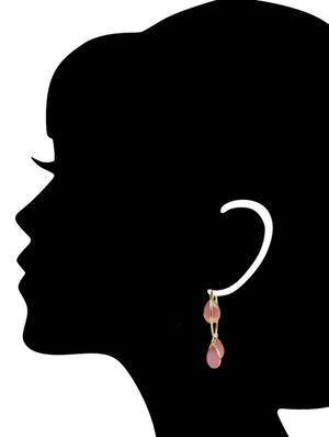 pink metal hoop earrings - 11807486 - Standard Image - 4
