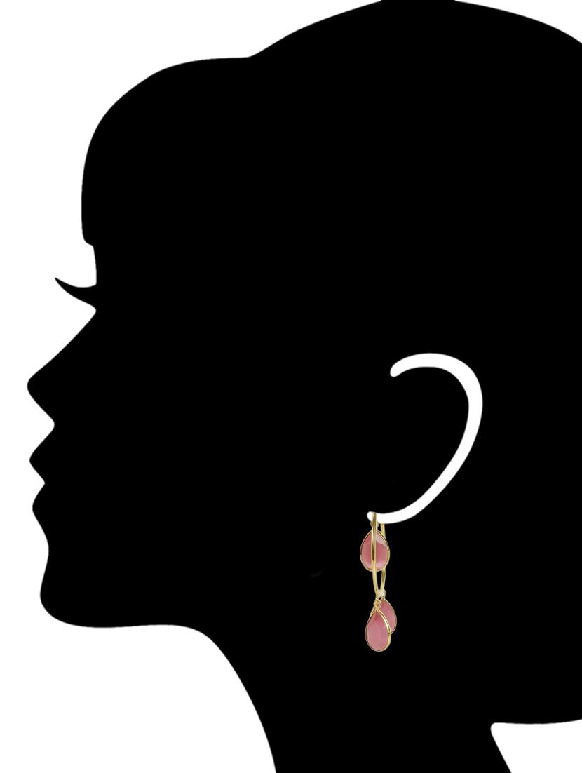 pink metal hoop earrings - 11807486 - Zoom Image - 4