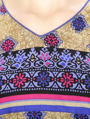 blue cotton straight kurta - 11807631 - Standard Image - 4