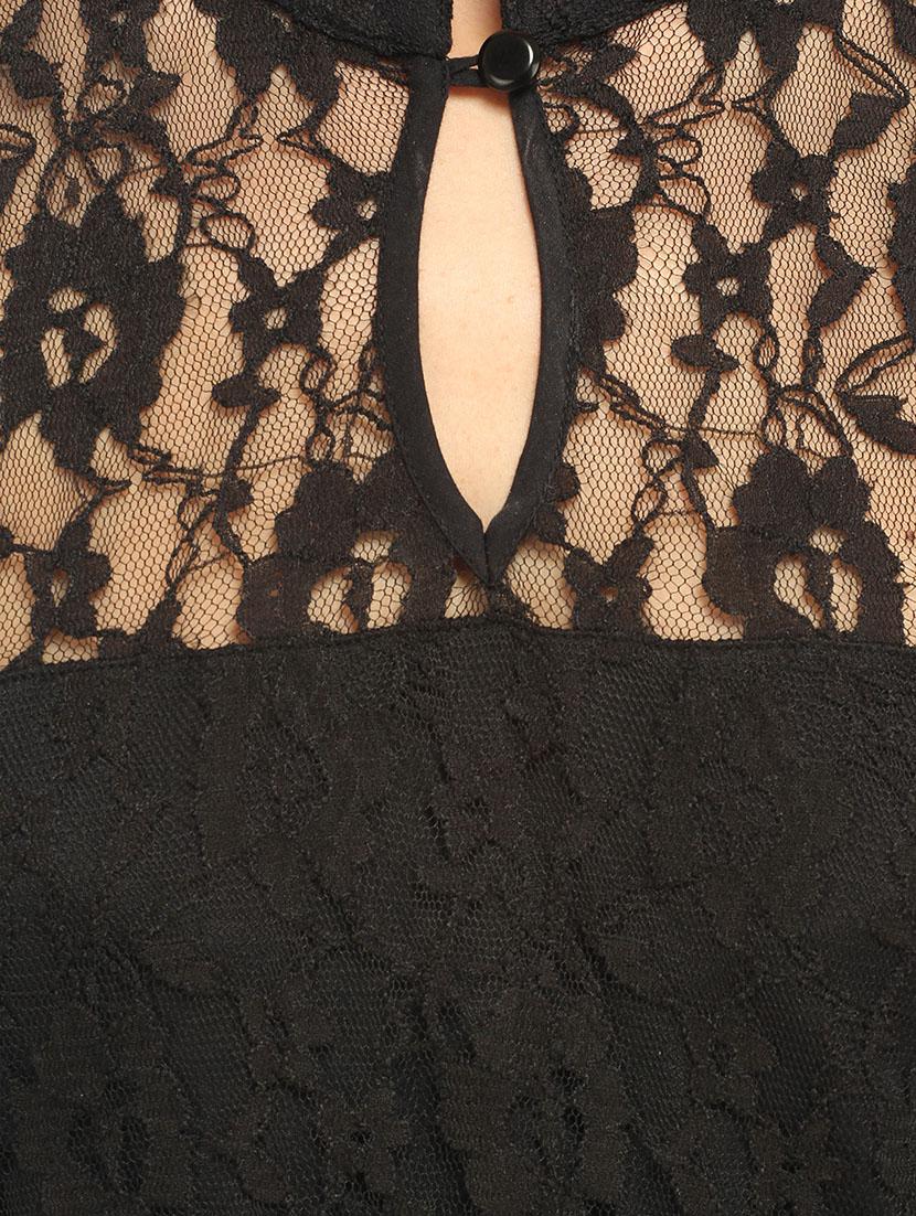 keyhole neck laced sheath dress - 11820893 - Zoom Image - 4