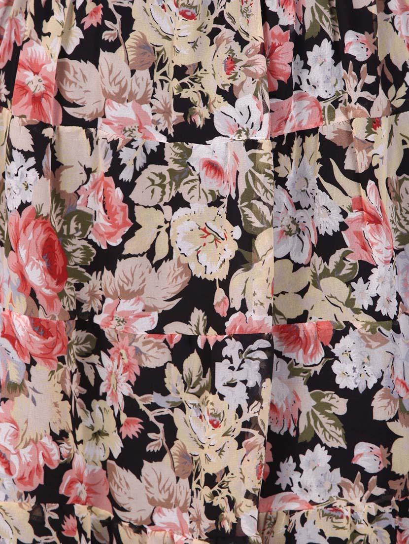 Multicoloured floral print georgette skirt - 1184844 - Zoom Image - 4