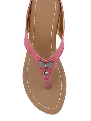 pink suede toe separator sandals - 11869339 - Standard Image - 4