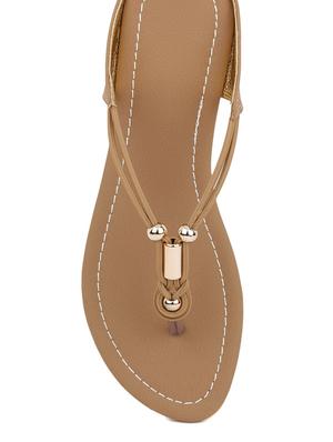 beige suede toe separator sandals - 11869354 - Standard Image - 4