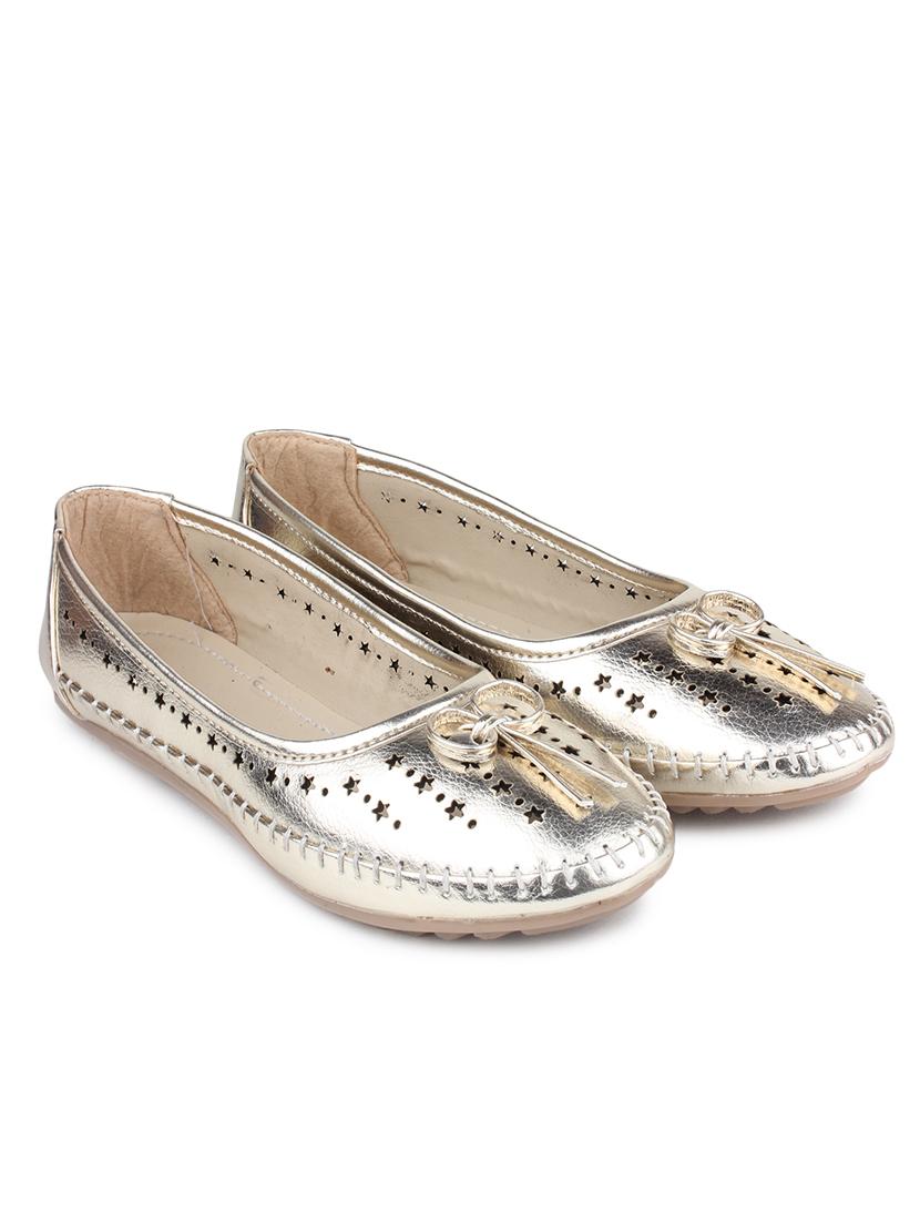 gold suede slip on ballerina - 11894507 - Zoom Image - 4