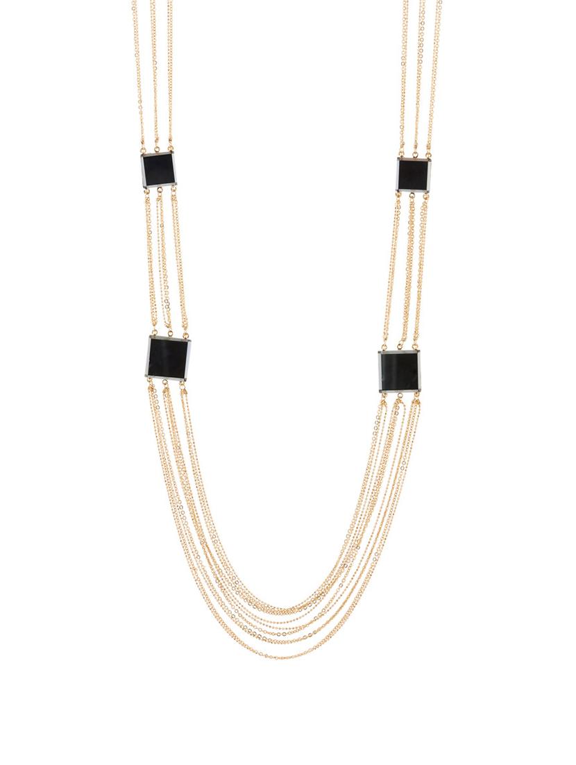 Gold Plated Metal Long Necklace - By