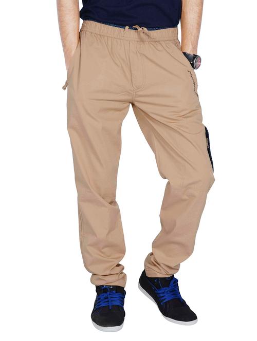 beige polyester full length track pant - 11909734 - Standard Image - 1