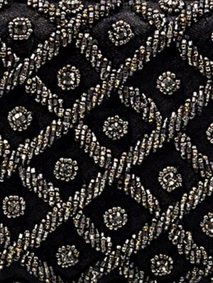 black cotton box clutch - 11912484 - Standard Image - 4