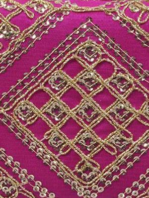 pink cotton embroidered clutch - 11912493 - Standard Image - 4