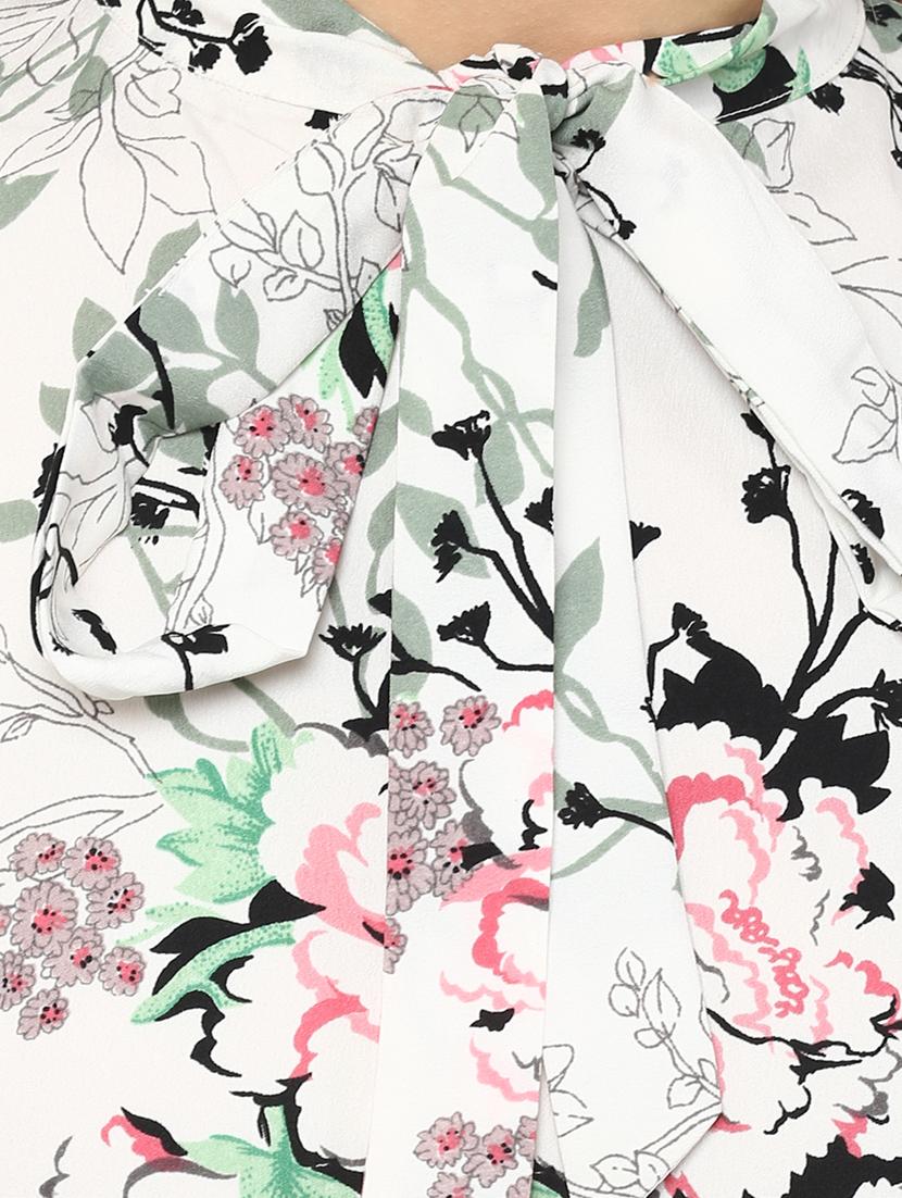 white floral printed crepe top - 11913568 - Zoom Image - 4