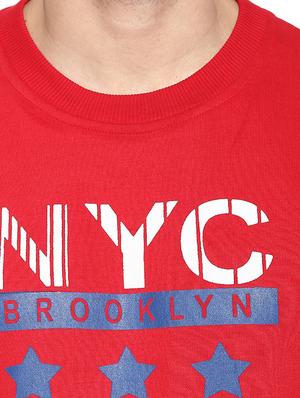 red fleece printed sweatshirt - 11919244 - Standard Image - 4