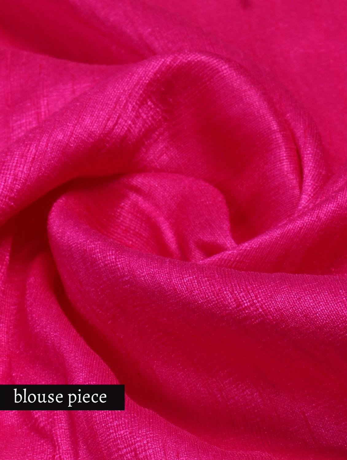 Black faux georgette saree with pink border - 1192802 - Zoom Image - 4