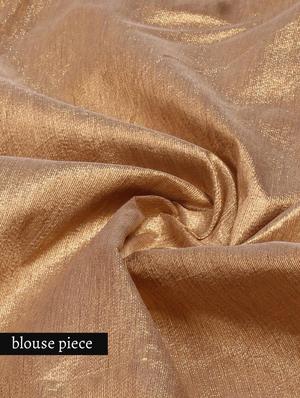Red faux georgette saree with gold border - 1192812 - Standard Image - 4