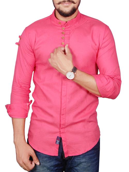 pink cotton casual shirt - 11951226 - Standard Image - 1