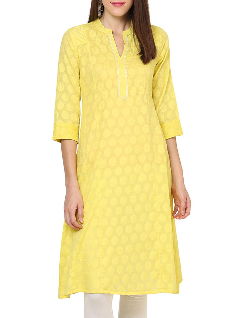 Green Cotton Straight Kurta - By
