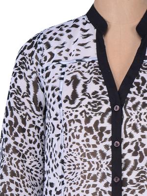 black georgette animal print top - 1196707 - Standard Image - 4