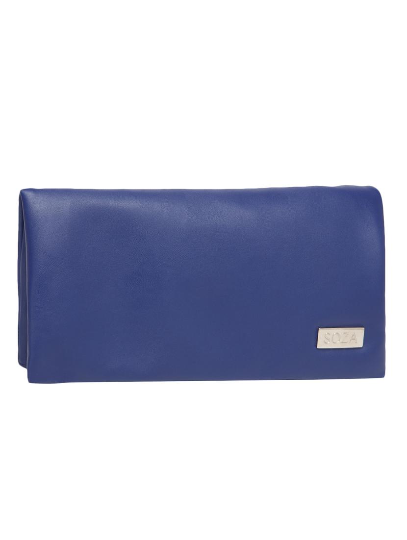 Textured Royal Blue Leather Sling Bag - By