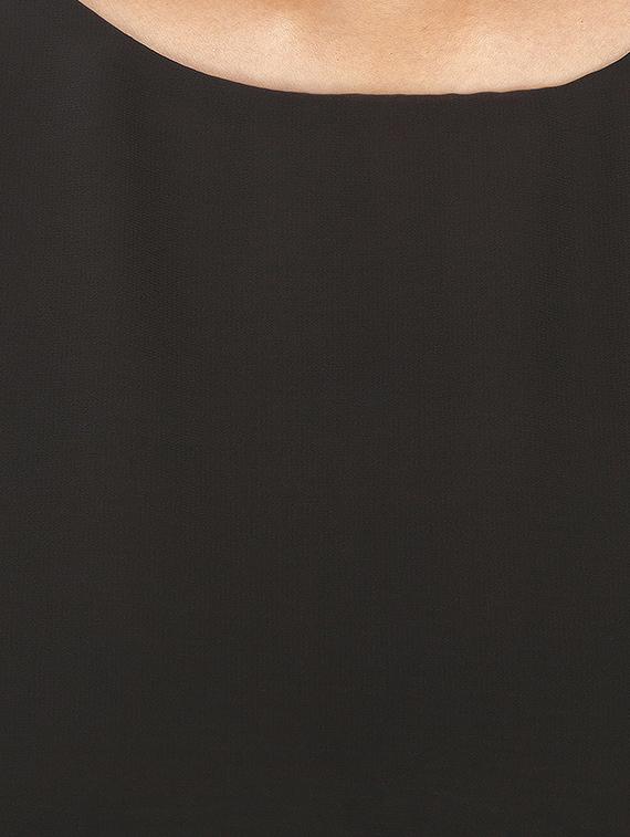 solid black poly georgette top - 12082055 - Zoom Image - 4