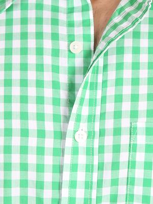 green cotton casual shirt - 12082497 - Standard Image - 4