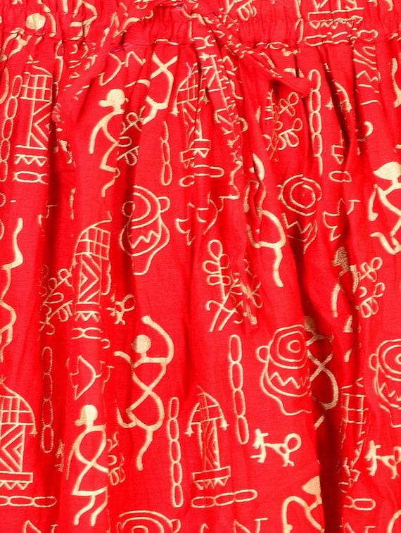 red cotton flared skirt - 12086521 - Zoom Image - 4
