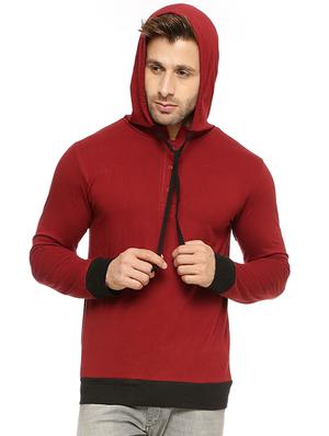 solid maroon cotton sweatshirt - 12097526 - Standard Image - 4