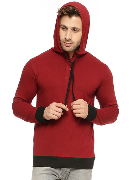 solid maroon cotton sweatshirt - 12097526 - Zoom Image - 4