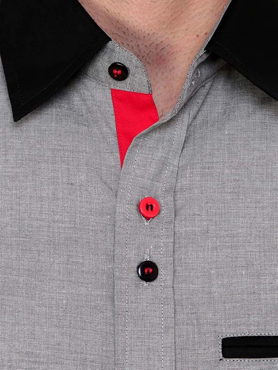 grey cotton casual shirt - 12099513 - Zoom Image - 4