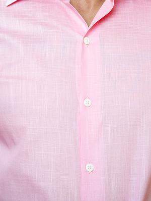 pink cotton casual shirt - 12099517 - Standard Image - 4