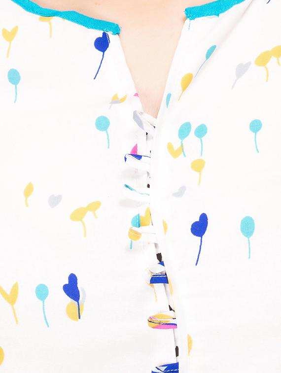 white crepe straight kurta - 12100809 - Zoom Image - 4