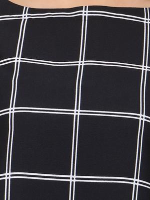 black checkered crepe regular top - 12104554 - Standard Image - 4